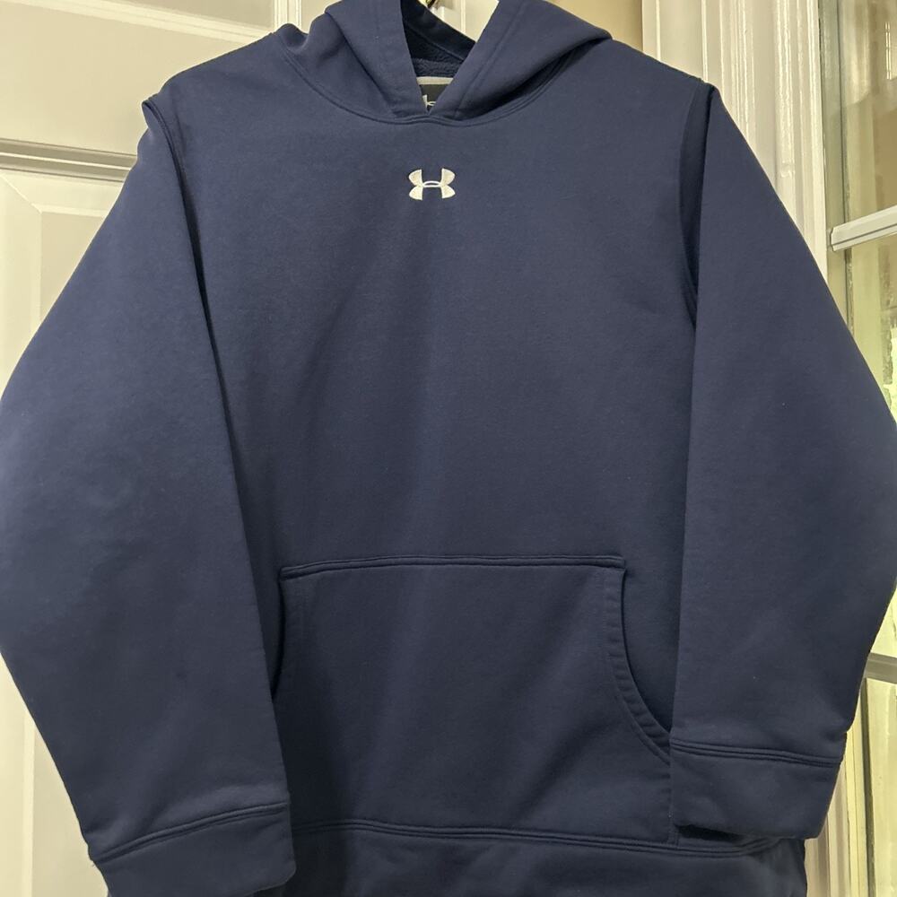 Under Armour Hooded Sweatshirt With Pocket-Blue- Size YXL